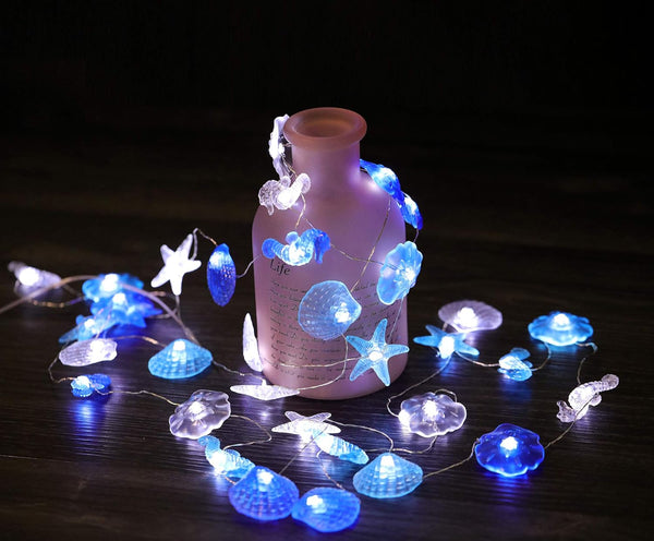 WSgift Coastal String Lights, 17.5 Ft 36 Cold White LED Beach Decorative