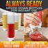 Set 6 16 oz of Inverted Condiment Squeeze Bottles Upgraded Design with Added Sealing Gaskets, Self-Closing Valve