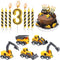12 Pcs Construction Birthday Candles, Number 3 Candle Construction Cake Topper, Digger