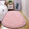 junovo Ultra Soft Washable Shaggy Rug (2.6x5.3ft Pink) - Non-Slip Oval Carpet for Kids Bedroom & Home Decor | Plush