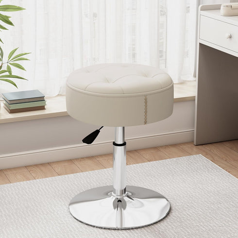 360 ACEQLYT Vanity Stool, High-Density Non-Sagging Foam, Heavy Duty Metal Base Vanity Chair, Height Adjustable Swivel