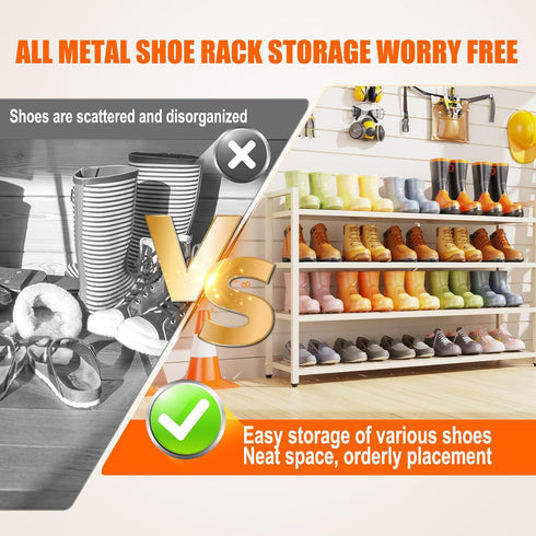 CCDVVD 3-Tier 200 LBS 9-12 28.7" 9.8" 19.7" Closet, Heavy Duty Metal Shoe Rack, Load Capacity, Sturdy Free Standing