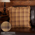 VHC Brands Prescott Plaid Cotton Rustic Square Pillow, 16x16 Filled Bedding Accessory