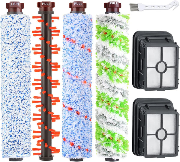 Filter Brush Replacement Compatible with Bissell CrossWave, 4 Brush Roll 1868 + 3 Vacuum Filter 1866