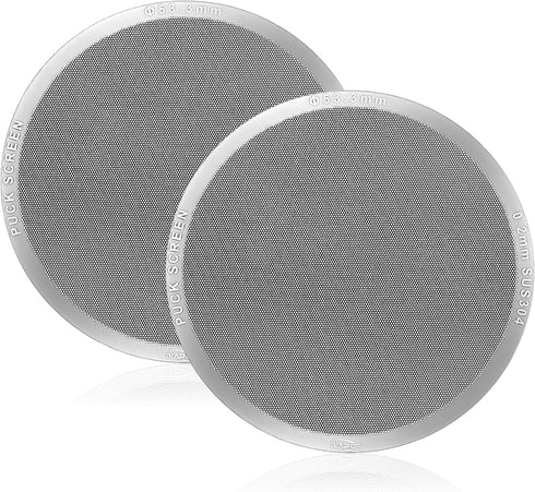 IKAPE 53.3mm 2pc Espresso Puck Screen, 0.2mm Thickness, Reusable Metal Coffee Filters, Food-grade Stainless Steel