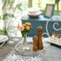 Hanobe Decorative Tray for Coffee Table: Round Candle Plate Holder Centerpieces for Dining Room Kitchen - Wooden