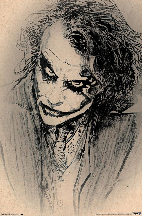 Trends International Premium Wall Poster, Dark Knight-Sketch, 22.375" x 34"