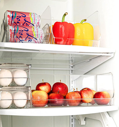 12 count 2 Pack Egg Holder for Fridge Egg Container for Refrigerator Clear Stackable with Lid & Handles