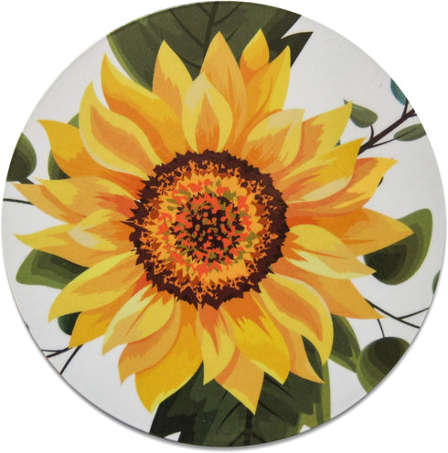 Sunflower Refrigerator Magnet, Vinyl 3” Round Flat Magnet for Home Kitchen and Farmhouse Decor