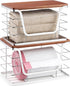 2 Pack 13/30/33 ALOCEO Stackable Storage Bins with Lids, Stainless Steel Extra Large Trash Bag Dispenser for Kitchen