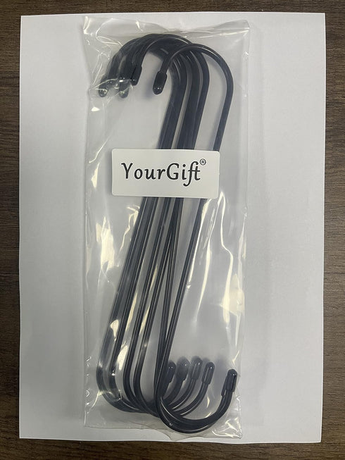 YourGift 6 Pack Heavy Duty S Hooks, 10 Inch Extra Long for Hanging Plant, Closet, Flower, Garden, Patio, Bird Feeder
