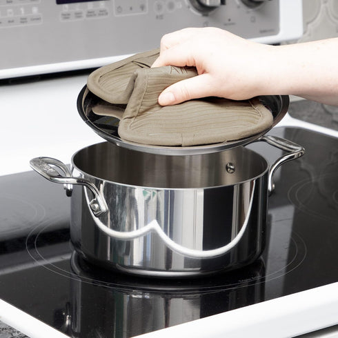 All-Clad Premium Pot Holder & Hot Pad, 100% Cotton, Heat Resistant to 500 Degrees, Titanium, 1-Pack