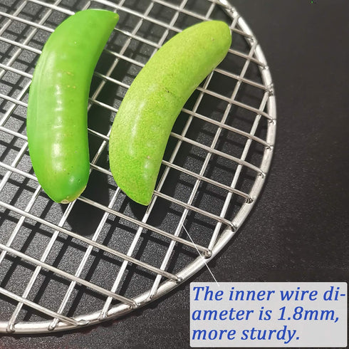 Round Steaming Rack with Legs, 8.9" 304 Stainless Steel Cooling and Baking Barbecue Rack for Air Fryer