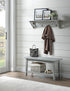 36" Alaterre Furniture Coventry W Coat Hook with Shelf, Gray