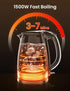 COMFEE' Electric Kettle, 1.7L Hot Water Boiler, 1500W Glass Electric Tea Kettle with Auto Shut-Off