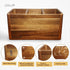 Large Kitchen Utensil Holder Organizer, Wooden Storage Container with 3 Compartments, Acacia Wood