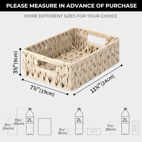 GRANNY SAYS 2-Pack Wicker Baskets for Organizing, Waterproof Woven Storage Basket with Handles