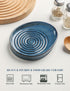 Ceramic Spoon Rest for Stove Top, Glazed Blue Spoon Holder for Kitchen Counter, Utensil Holder for Spoons, Ladles