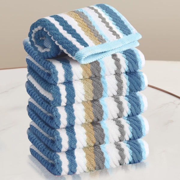 VOOVA & MOVAS Striped Wash Cloths Set, 6PC Bathroom Washcloths - 100%