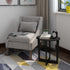 2-Tier Furinno JAYA Side Table, Round Modern End Table with Oval Tabletop, Night Stand, Bedside Table with Open Shelf