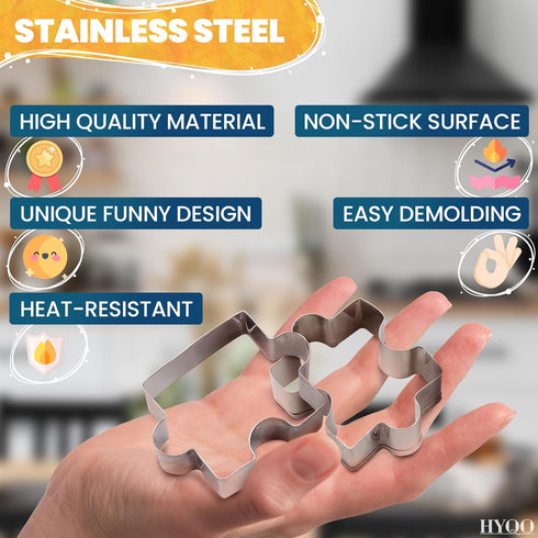4 2.2 1.5" Pcs Puzzle Piece Cookie Cutter - Small x Puzzle Cookie Cutters for Edible Interactive Puzzles - Stainless