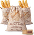 HomiePop Bread Bags for Homemade Bread (3 Pack) Linen Reusable Sourdough Bread Bags