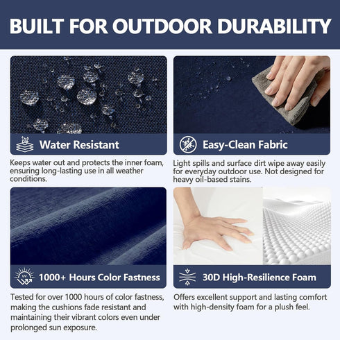 20 20 Set 2, 1000+ 30D Goodgoods x Outdoor Chair Cushions of Hours Fade-Resistant & Water-Resistant Furniture Chair