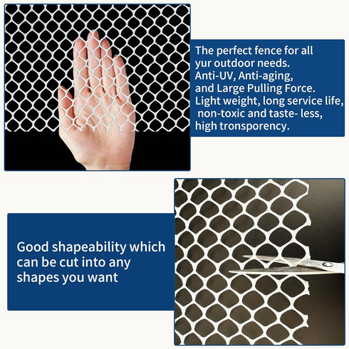 15.7IN 33FT,Plastic 100 White Plastic Chicken Wire mesh x Chicken Wire Fencing,Poultry Netting,Plastic mesh
