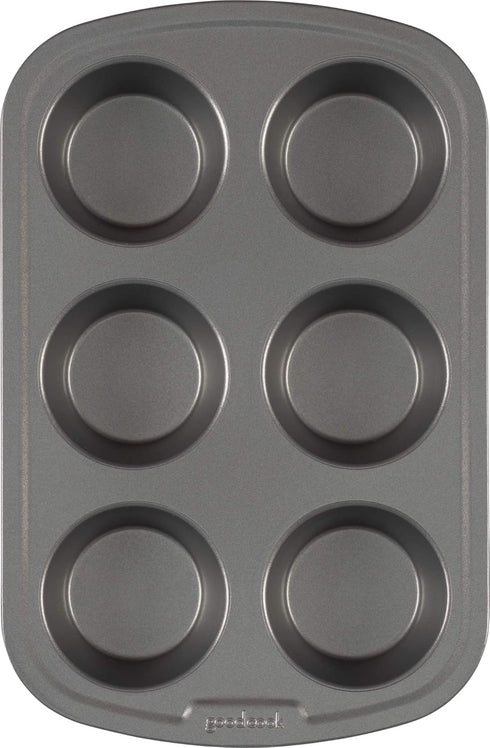 Everyday Nonstick Steel Muffin Pan, 6 Cup, Gray by GoodCook