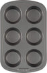 Everyday Nonstick Steel Muffin Pan, 6 Cup, Gray by GoodCook