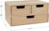 Martha Stewart Weston Stackable Wooden Storage Boxes with Pullout Drawers, 3 Pack, Light Natural