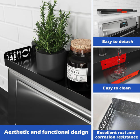 Magnetic Shelf for Stove Top, 30" Length Spice Rack, Magnetic Spice/Seasoning Shelf for Kitchen Organization