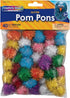 CHENILLE KRAFT 1 Inch Glitter Poms - 40 Pack