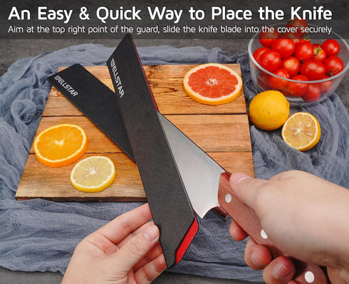 WELLSTAR Knife Edge Guards Set - 2 Piece Universal Blade Covers for Kitchen Knives