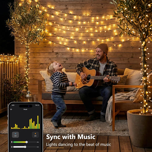 65.61ft 200 Brizled Smart String Lights, LED Christmas Lights with APP & Voice Control, WiFi Christmas Fairy Light Warm