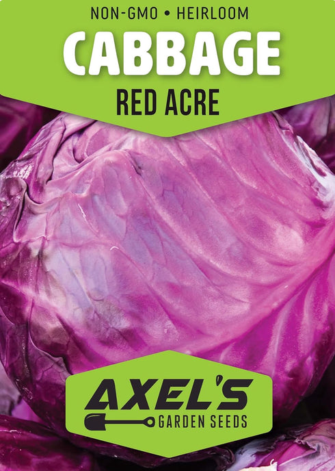 Axel's Garden Seeds Packets 5 Packets Cabbage Seeds for Planting - Plant & Grow Red Acre Cabbage in Your Home Outdoor