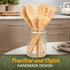 7 PCs Bamboo Wooden Spoons for Cooking, Wooden Utensil Set for Nonstick Cookware, Easy to Clean, Sturdy, Lightweight