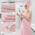 8-Piece Set, 2 2 4 100% REDKISS Luxury Pink Towel Bath Towels, Hand Towels, Washcloths, Cotton, Quick Dry, Highly