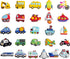 WISESTAR 26PCS Transports Rubber Fridge Magnets for Kids - Aircraft, Boat, Vehicle, Educational Toy Tool