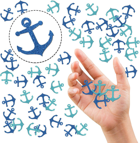 120pcs Nautical Theme Confetti Glitter, Ship Anchor Confetti, Baby Shower, Wedding, Ocean Sailing Birthday Party Table