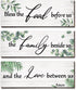 Maitys 3 Pieces Eucalyptus Greenery Wooden Wall Sign, Bless Family Food Love Plaque, Rustic Porch Decor, Green Leaves