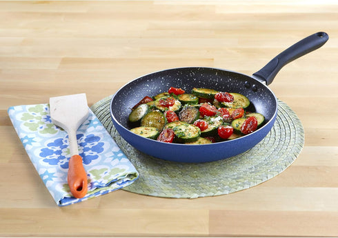 IMUSA USA 12" Fry Pan with Stone Speckled Exterior and Non-Stick Speckled Interior
