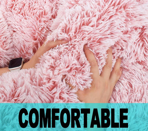 Kisoy Fluffy Stuffed Animal Storage Bean Bag Chair Cover (No Filler), Faux Fur Comfy Bean Bag Cover for Organizing