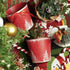 5.9in 4Pcs Putuo Decor Christmas Planters Pots, Small Metal Tin Buckets with Christmas Tree Pattern, Round Galvanized