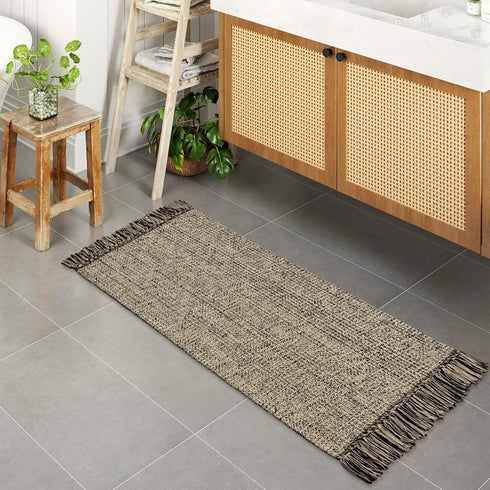 Collive Kitchen Runner Rug, 2x4.3 Hand-Woven Reversible Washable Rug for Entryway, Cotton Boho Decor
