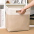DULLEMELO Cube Storage Bin 13x13, Collapsible Fabric Storage Cube for Organizing Toys, Clothes, Nursery, White & Khaki.