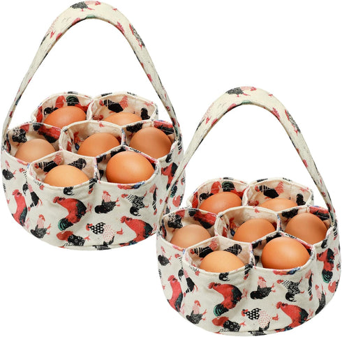 2 Pieces Egg Basket Mini Egg Collecting Bags Gathering Basket with 7