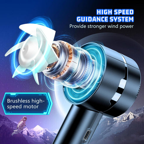 USB Rechargeable Mini Handheld Fan, 7000 RPM High Speed Motor, 4-Speed Wind Fans, Lasts 4-16 Hours, Summer Outdoor Gifts