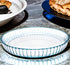 Pie Plate 10.5 Inch, Oven Glass Pie Pan for Baking Pie Crust, Clear Baking Dish with Rippled Edge