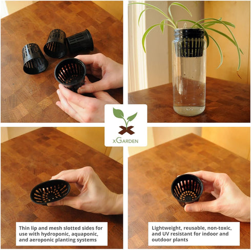 xGarden - Lightweight Economy Net Pots - Thin Lip & Slotted Sides for Hydroponics & Aquaponics - UV Resistant & BPA